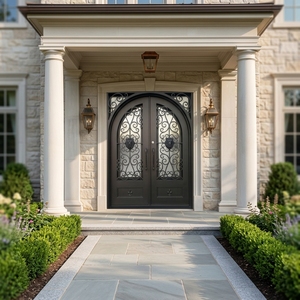 Custom Iron Doors Front Entry Doors Design Wrought Iron Doors Double Entrance