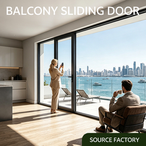 Modern Hurricane Impact Double Tempered Glass French Swing Door