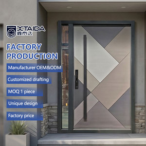Luxurious Custom 5D Printed Door Panel Design Aluminum Security Entrance Front Door for Villa Residence