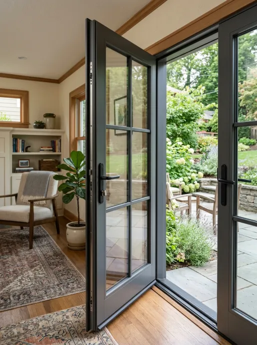 Aluminum swing hinged doors