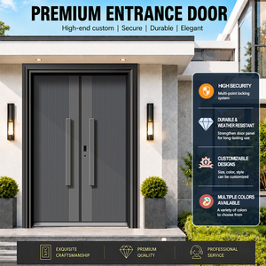 Customized Anti-Theft Villa Entrance Door Exquisitely Carved Cast Aluminum Door Modern Simple Entry Door for Villa Residences