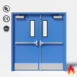 Custom Modern Steel Fire Door for Panic Hardware Soundproof Metal Hospital Corridor School Entry Workshop Factory