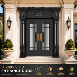 Customized European-style Luxury Villa Entrance Door with Glass Security Door