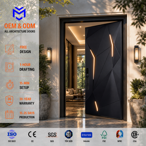 Custom China High Quality External Bulletproof Hurricane Impact Metal Exterior Aluminum Security Pivot Doors