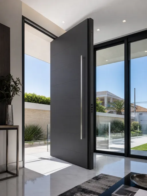 Luxury aluminum pivot entry doors