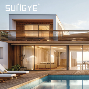 SUNGYE Smart Sliding Door Hurricane Proof Double Insulated Glass Panoramic View Accessible Track Entrance Door for Luxury Villas