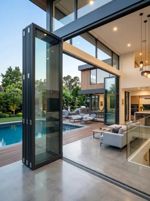 Thermal break aluminum bi-fold doors