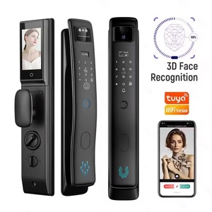 Hot Sale Smart Aluminum & Wood Door Lock 3D Face Video Intercom Fingerprint Access Tuya WiFi Control