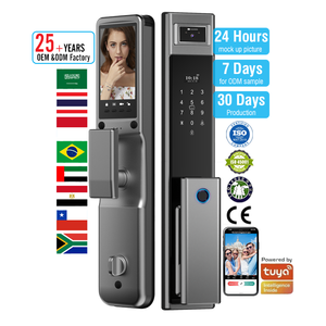 Te'an Wifi APP Control Electric Digital Display New Long Smart Door Lock for Front Door with Camera and Fingerprint