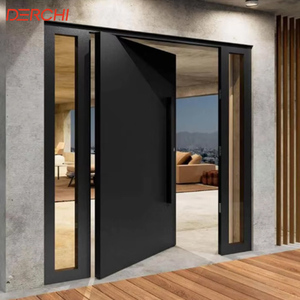 High Quality Exterior Entrance Cast Aluminium Front Main Door Glass Pivot