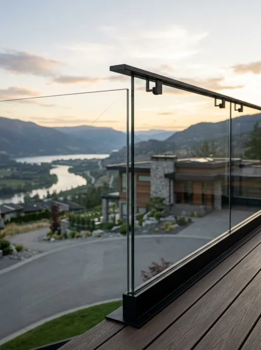 Aluminum glass balustrade handrail