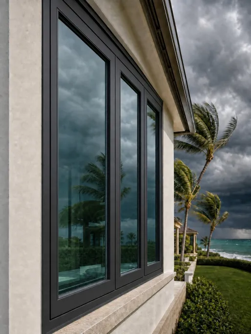 Hurricane impact resistant aluminum windows