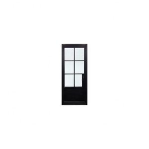 Customized Modern Luxury SY Entry Door Forged Glass Steel with Pivot Opening Matt Black Swing French Style Villa Interior Use