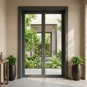 High Security Thermal Break Aluminum Double Door with Insulated Glass